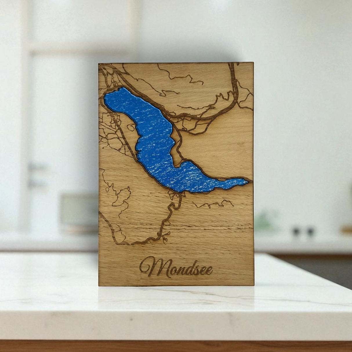 Ein Stück Mondsee für dein Zuhause – Holzkunst mit verglastem See