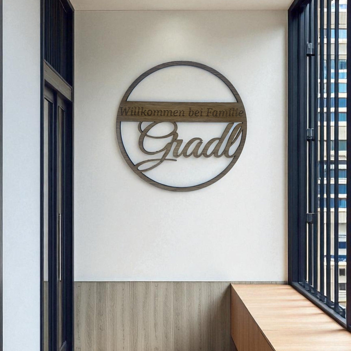 Personalisiertes Türschild "Willkommen bei Familie"