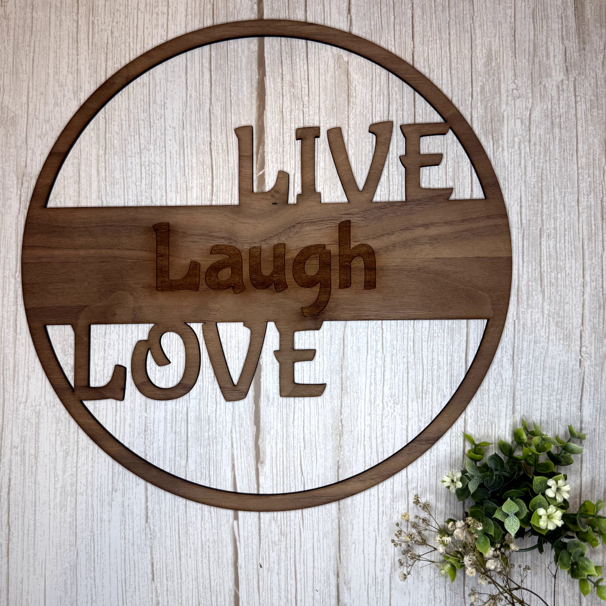 Wandschild "Live-Laugh-Love"
