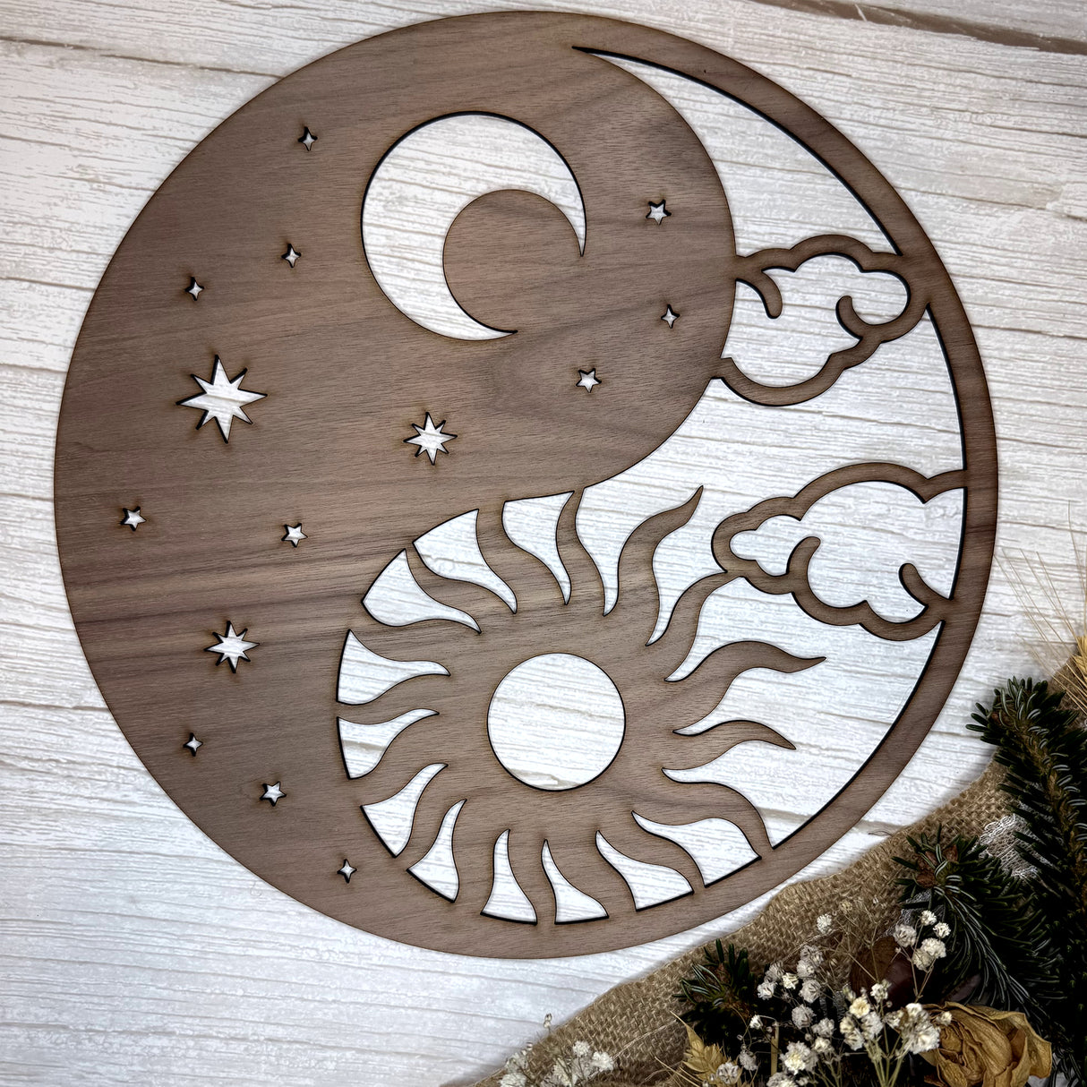 Wandschild "Yin und Yang - Tag und Nacht"