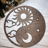 Wandschild "Yin und Yang - Tag und Nacht"